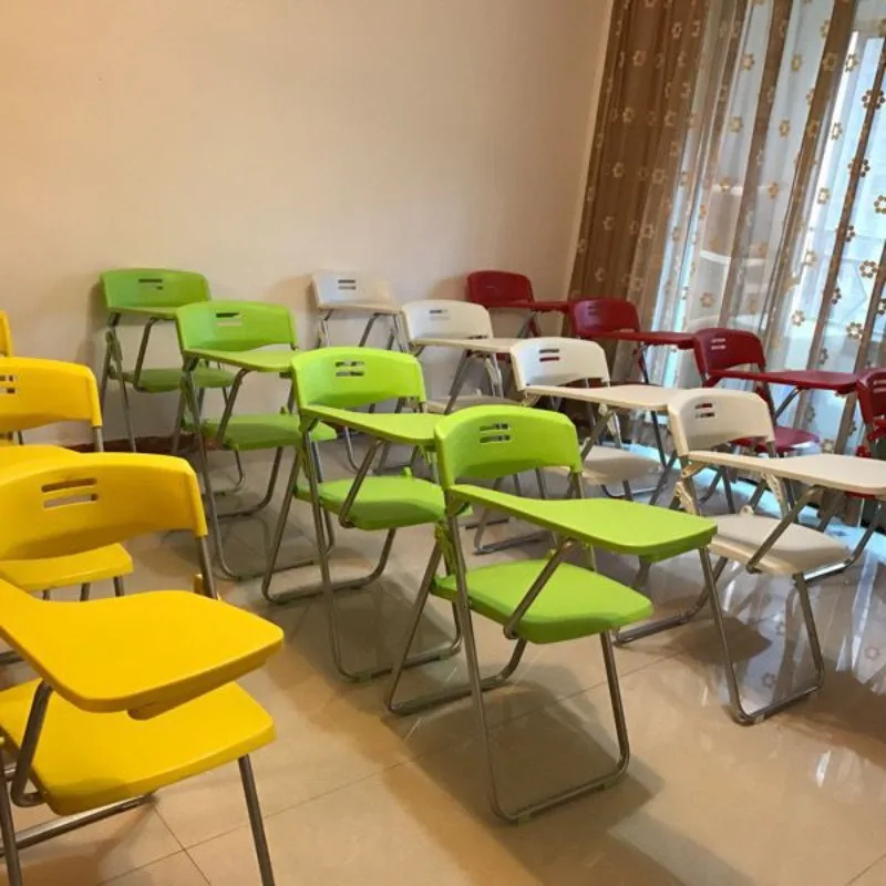 Classroom with table board, integrated table and chair, meeting table, stool, meeting chair