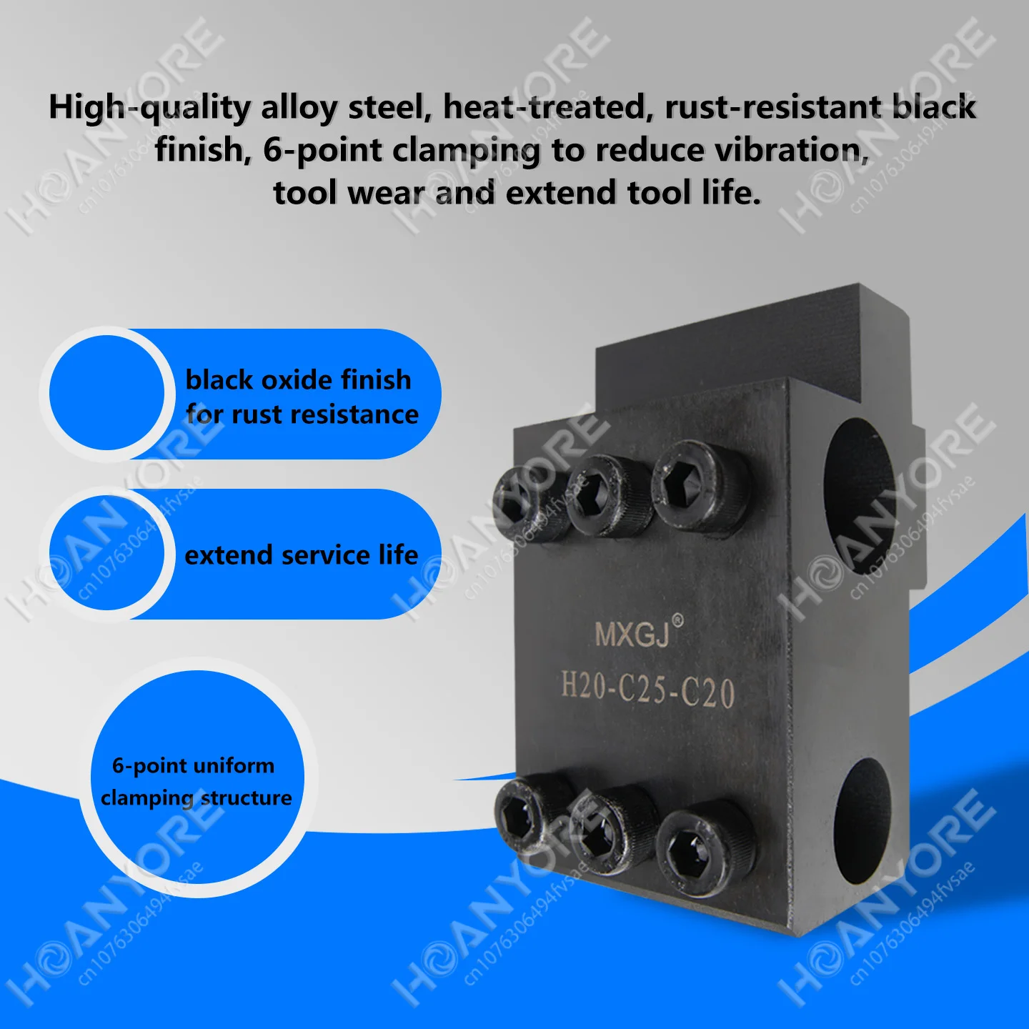 Multi-station tool turret CNC lathe with extended tool turret H20-C20-20 for enhanced vibration resistance in external turning