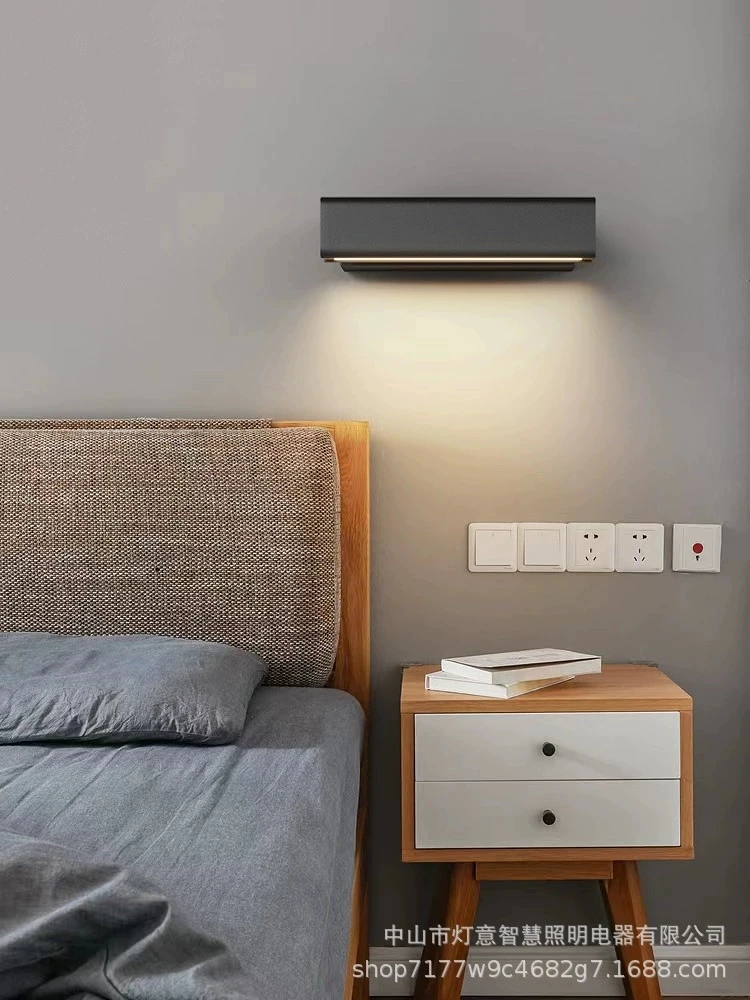 New Led Rotatable Wall Lamp Nordic Solid Wood Wall Light Home Decor Lamps Simple Bedside Study Reading Adjustable Lighting