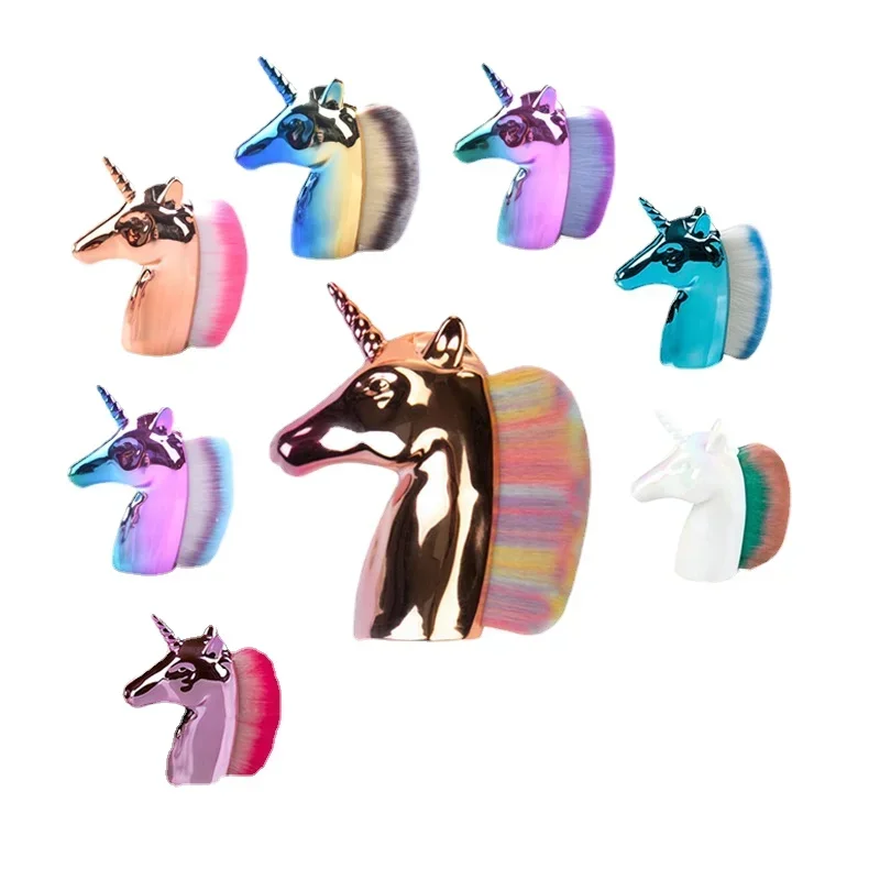 يونيكورن مسمار الغبار فرشاة رسومات أظافر اكسسوارات إزالة مانيكير الغبار فرشاة جيل للأظافر تنظيف فرش فرشاة للمكياج أدوات مانيكير #2