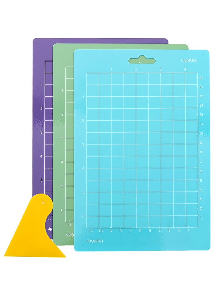 3pcs Plastic Grid Lines Reusable Adhesive Non Slip Easy Clean Cutting Mat Set Lightweight Rectangle With Shovel DIY Craft