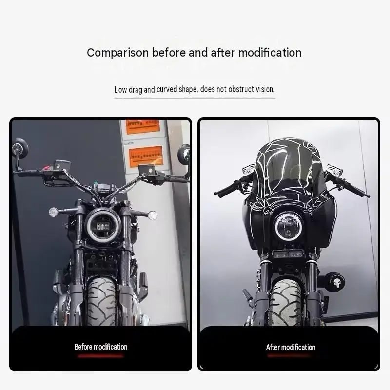 Motorcycle LED Round Headlamp Front Wind Deflector Fairing Parts For Benda Chinchilla 350
