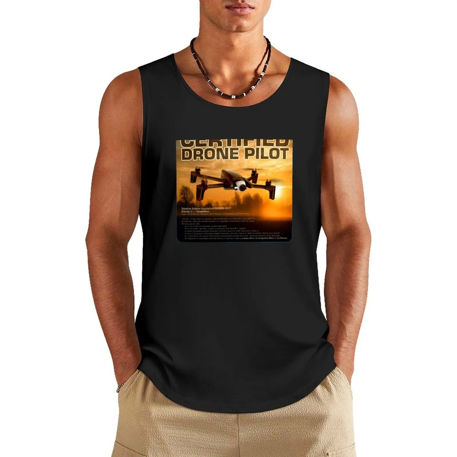 

Certified Drone Pilot Tank Top t-shirt for man Men's sleeveless summer clothes man 2025