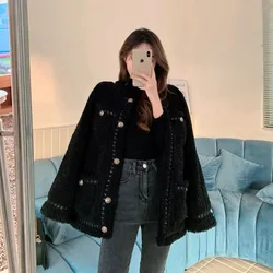 Women's Lamb Wool Coat, Thick Faux Fur Jacket, Large Size Outwear, Casual, Korean Style, Temperament, Female, Winter, New