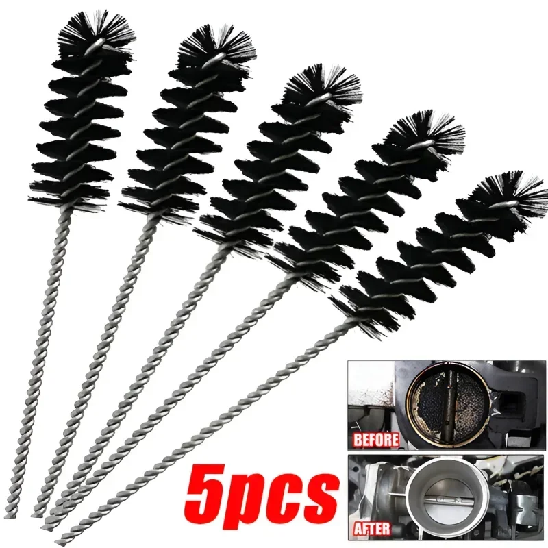 5/1pcs Valve Carbon Cleaning Brushes for Air Door Carbon Deposits Car Engine Air Inlet Wash Tool Brush Car Detail Cleaning Brush