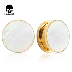 Casvort 2 PCS Fashion Ear Plugs Tunnels Conch Piercing Jewelry Ear Gauges Stretcher Pair Selling Body Ear Piercings