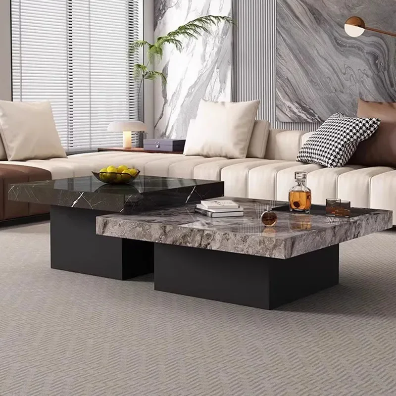 Modern Luxury Coffee Table Trendy Premium Marble Bedroom Coffee Table Living Room Minimalist Table De Salon Home Furniture
