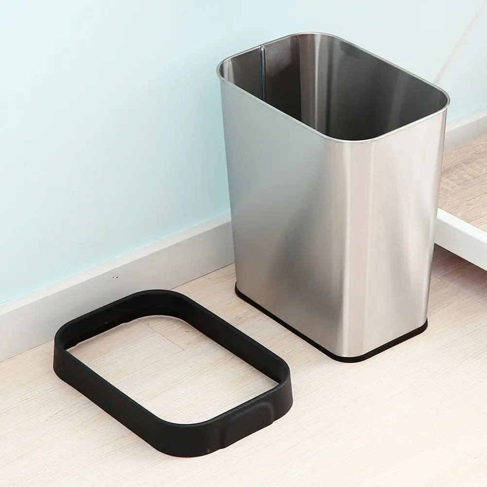 

Rectangle Stainless Steel Garbage Can Small Footprint Elegant Modern Design Fits Tight Spaces Home Hotel Restaurant Office Waste