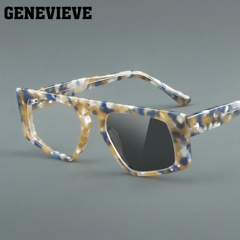 GENEVIEVE New Personalized Retro Simple Design Photochromic Anti-Blue Light Reading Glasses Customizable Prescription 16024