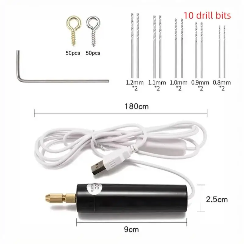 1 Set USB Powered Mini Electric Grinding Pen DIY Tool Handheld Mini Electric Drill For Epoxy Resin Jewelry Making Wood Craft