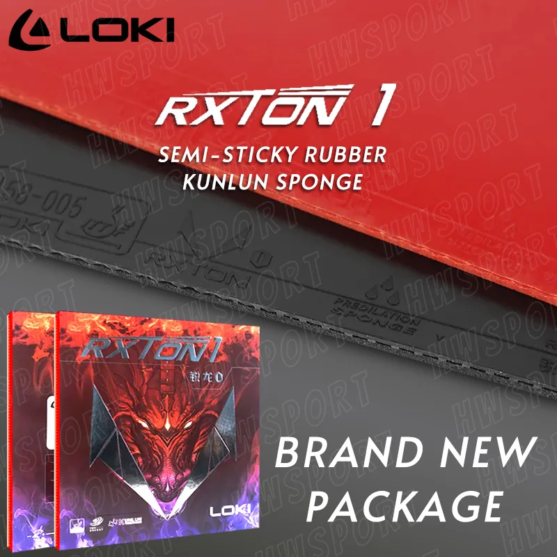 LOKI RXTON 1 Table Tennis Rubber Semi Sticky Ping Pong Rubber Sheet with Pre-tuned KUNLUN Red Sponge