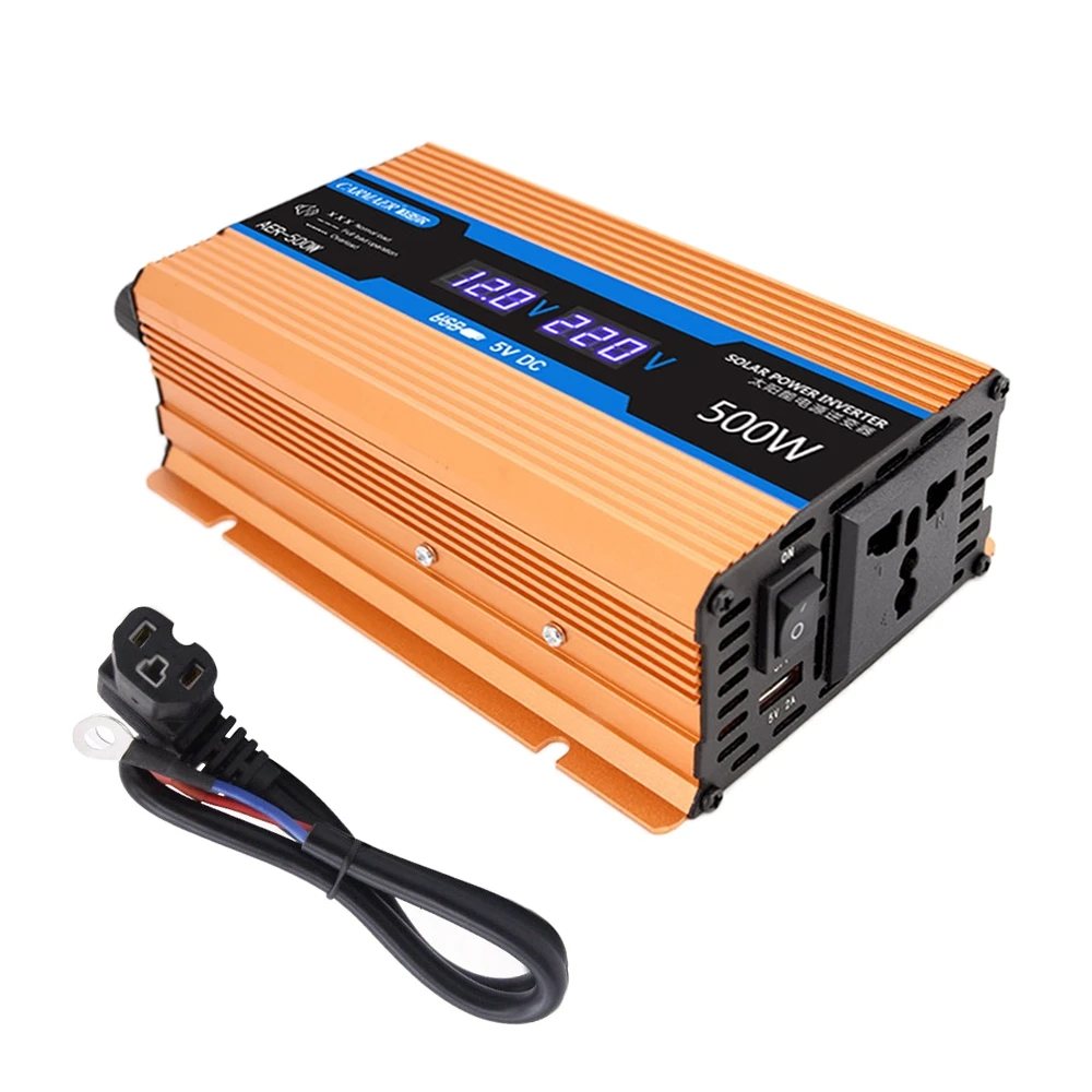 Carmaer Modified Sine Wave 60V to 220V 500W Car Multi-function Double Digital Display Inverter Household Power Converter