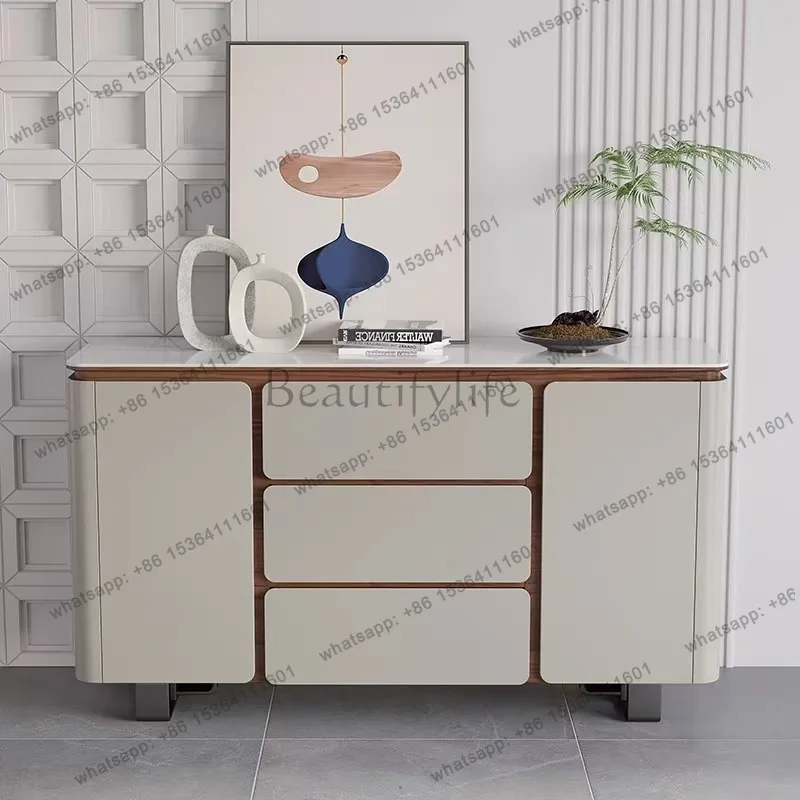 

Light luxury slate sideboard, modern simple storage shelves, living room partition, Italian small apartment