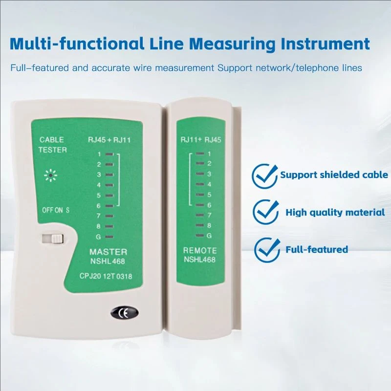 

Network Cable Tester RJ45 Ethernet Cable Tester Lan Test Tool for Cat5 Cat6 CAT7 8P 6P LAN Cable and RJ11 Telephone Cable