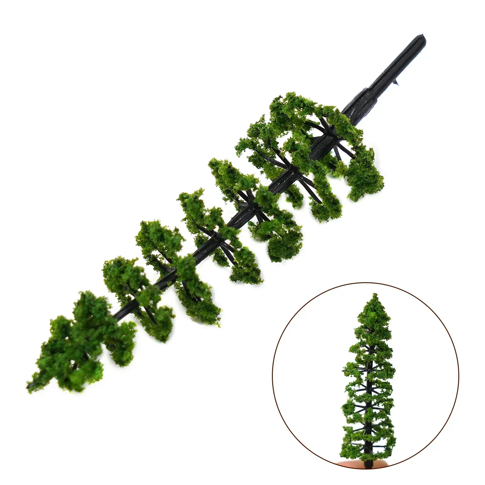 10Pcs Bäume Modell Grün Für Skala Eisenbahn Layout 9CM Miniatur Sandtisch Modell Landschaft DIY Für Szene Dekoration