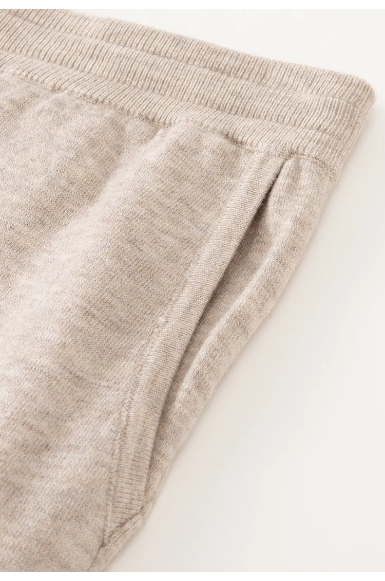 MZ62127 Damen Minimalistische Strick-Jogginghose mit Hoher Taille, Elastisch, Schmal Geschnitten, Weiche Modal-Mischung, Freizeithose für Herbst und Winter – Detail 15