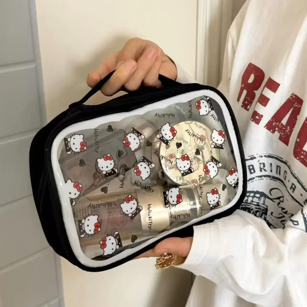

Новая косметичка Hellokittys, милая портативная дорожная сумка большой вместимости, квадратные сумки для женщин, модные портативные сумки
