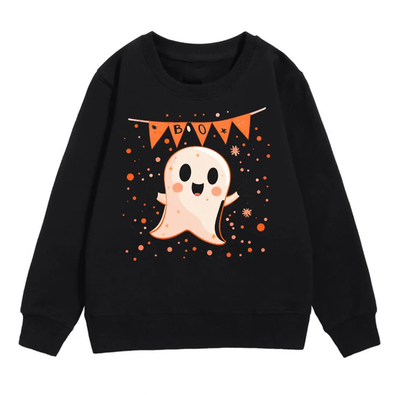 

Осенние и зимние детские толстовки с длинными рукавами и круглым вырезом для мальчиков и девочек, повседневная верхняя одежда с героями мультфильмов на Хэллоуин