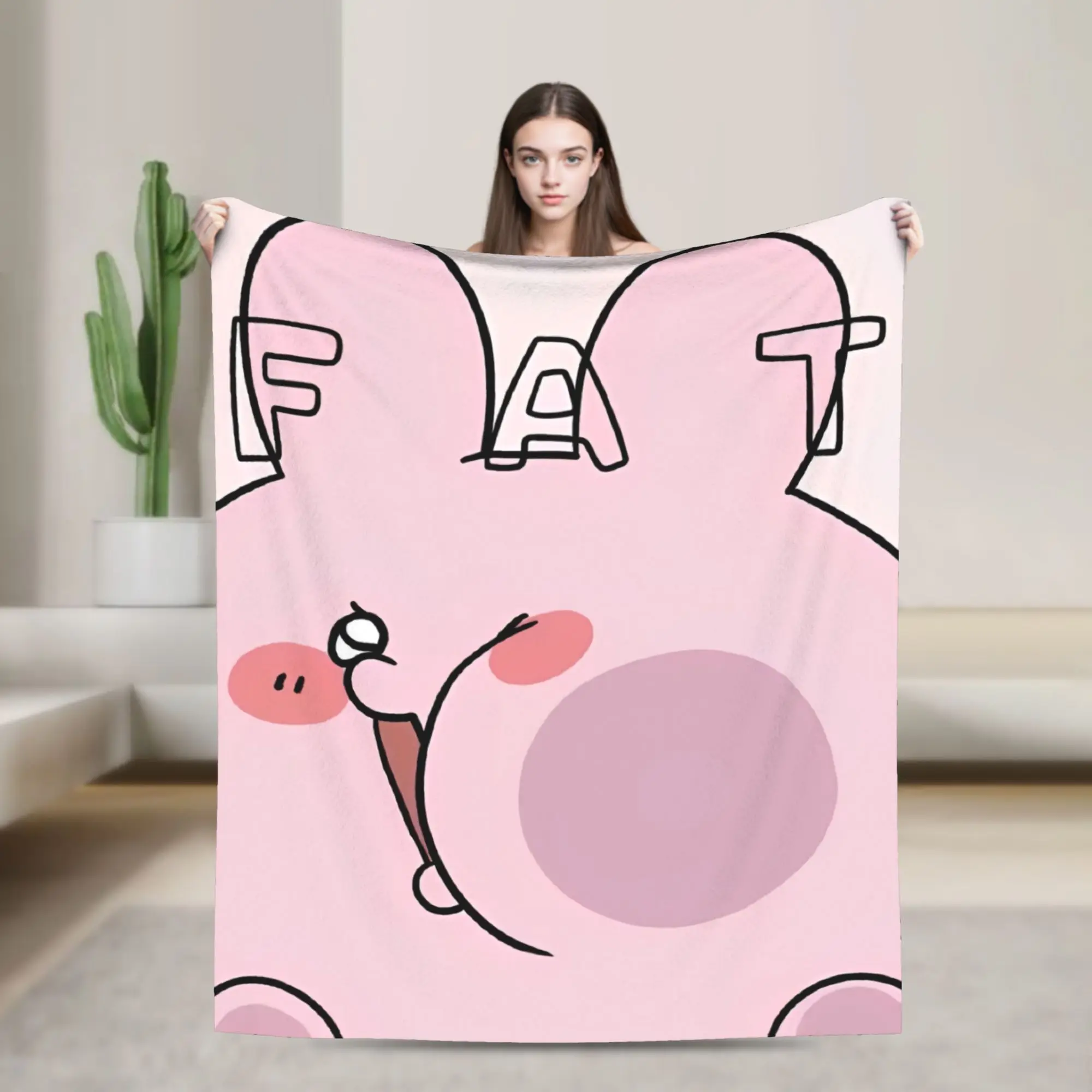 Asamimichaan Asleep Cartoon Flannel Blanket Kawaii Asamimi Awesome Throw Blankets for Home 200x150cm Bedspreads,