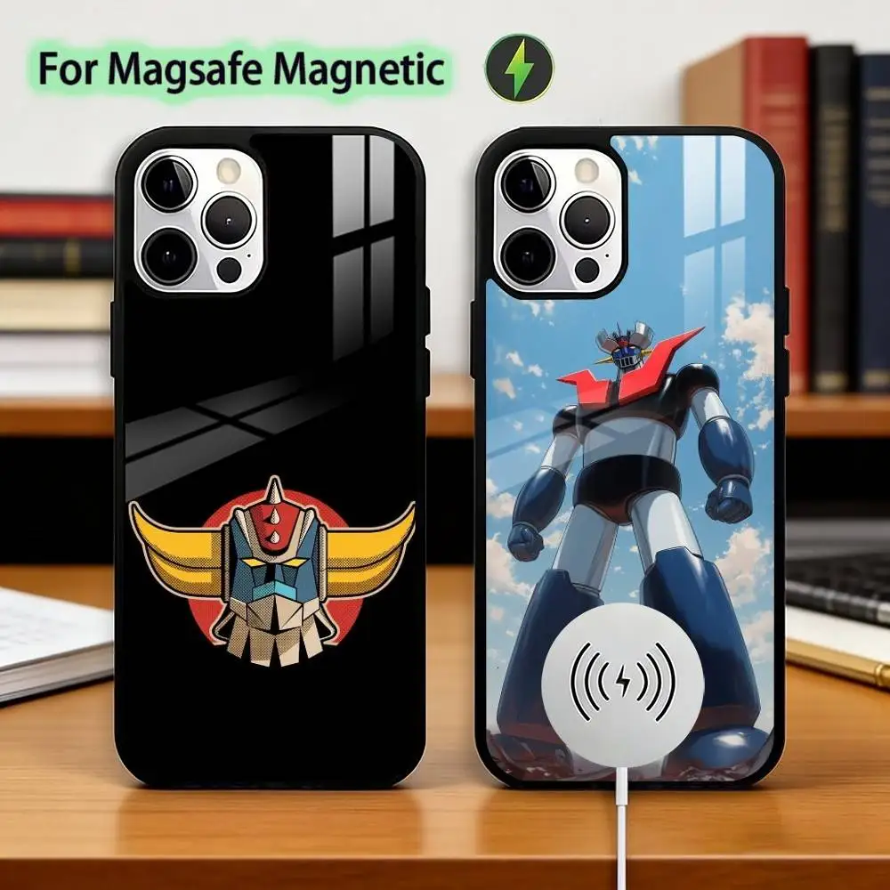 UFO R-Robot Goldorak Phone Case For iPhone17,16,15,14,13,12,11 Plus,Pro Magnetic with Magsafe Wireless Charging