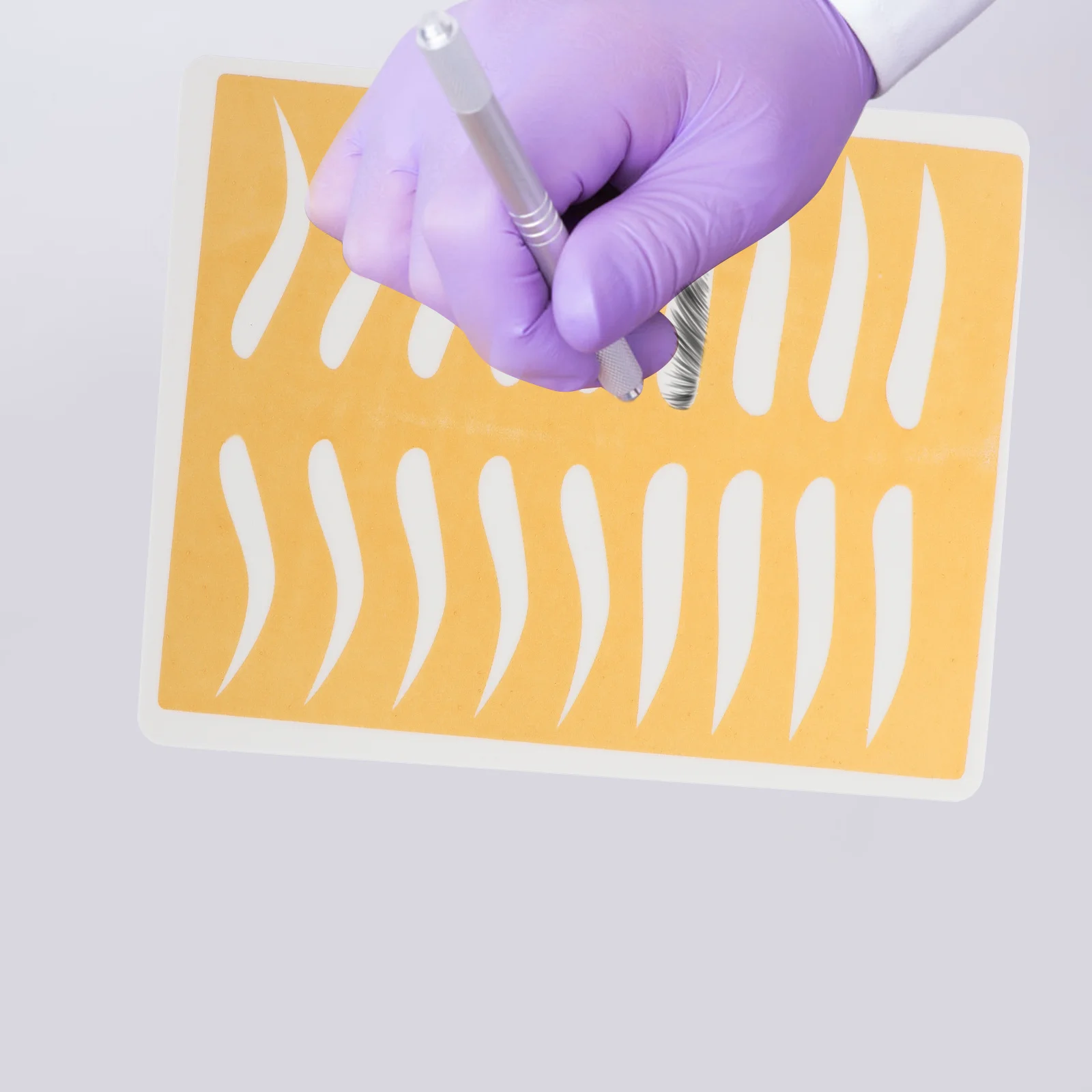 

5Pcs Eyebrow Practice Skin Silicone Fake Skin for Tattoo Microblading Practice Sheet Eyeliner Training Beauty Salon Supplies