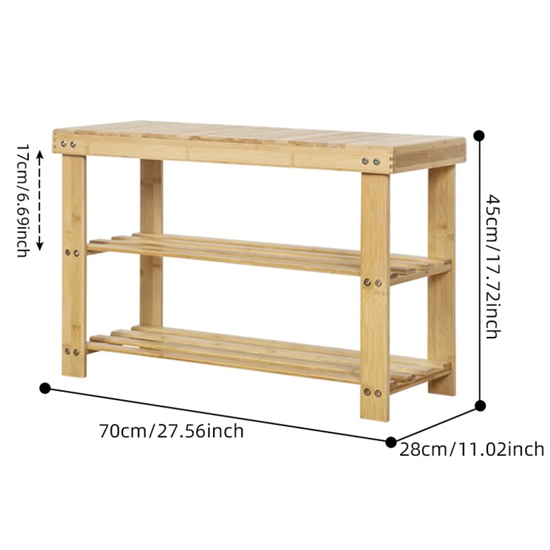 Simple Multi-layer Shoe Rack for Household Doorway, Can Sit and Change Shoes, Dustproof Shoe Cabinet, Bamboo Rack for Storage