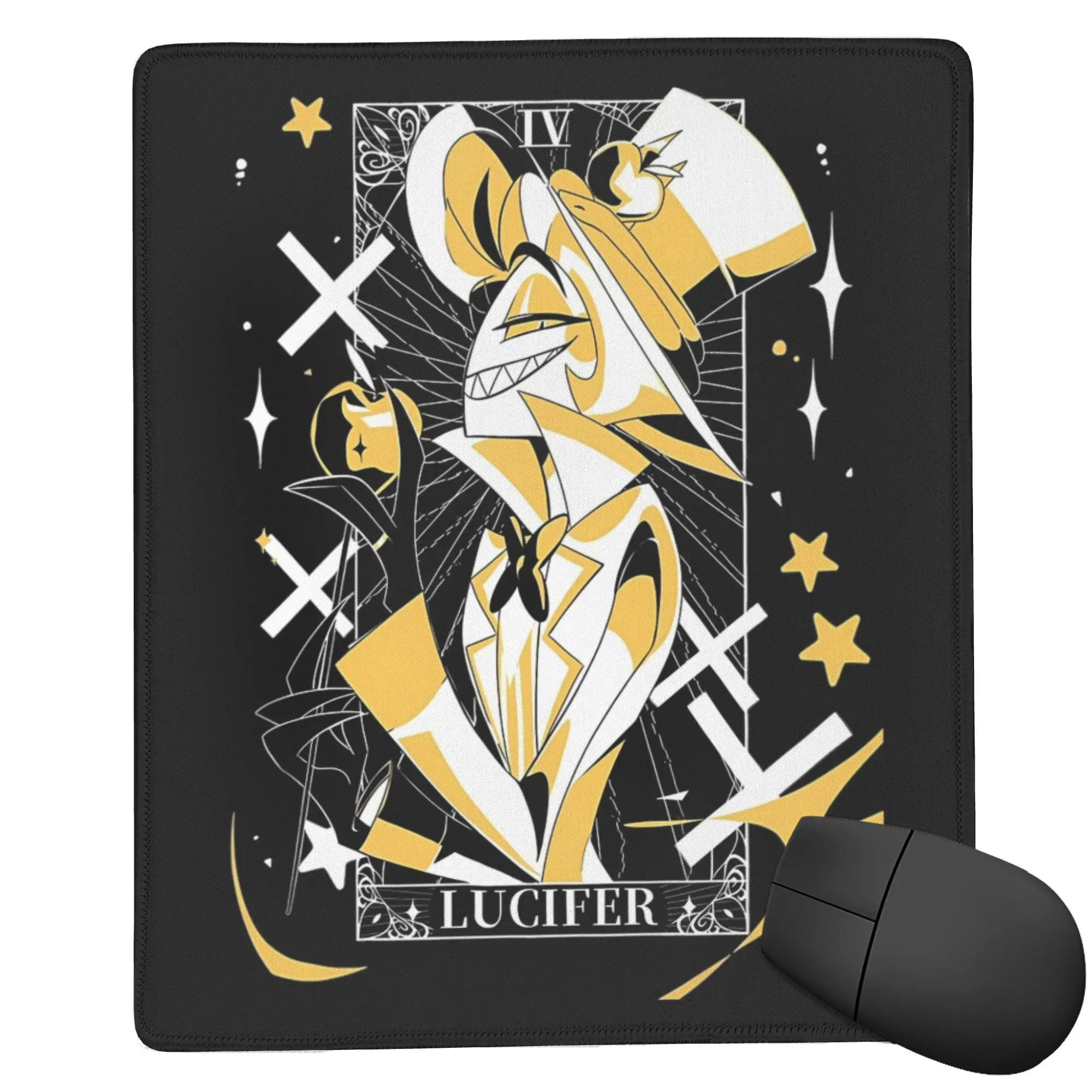 

Lucifer Morningstar Hazbins Hotels Gaming Mouse Pad Keyboard Desk Mat Anti-slip Natural Rubber Mousepad for Gamer