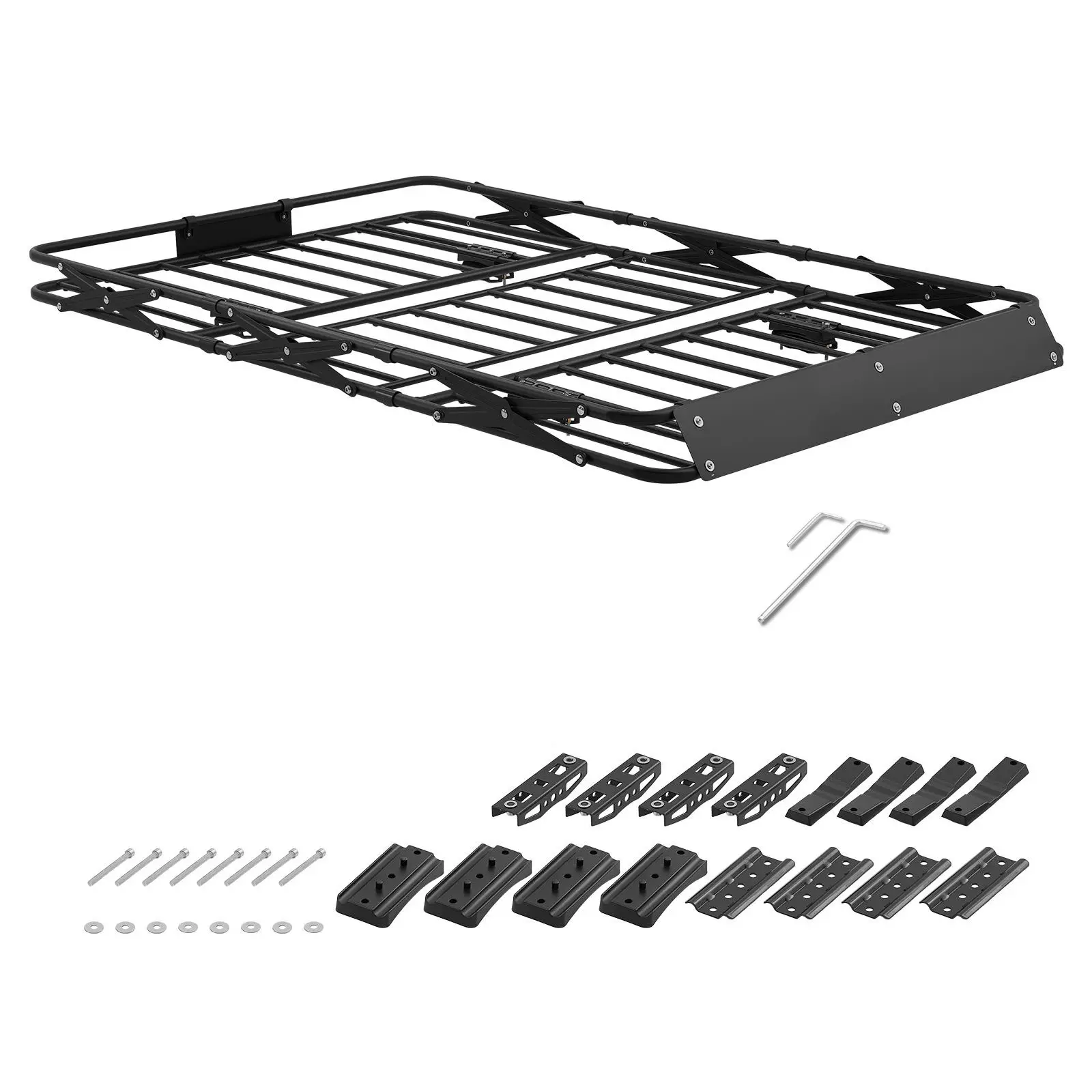Roof Rack Cargo Basket, 64 x 39 x 4 in, Heavy Duty Roof Top Carrier Basket with Folding Design, 200 lbs Capacity, All-Weather Ea