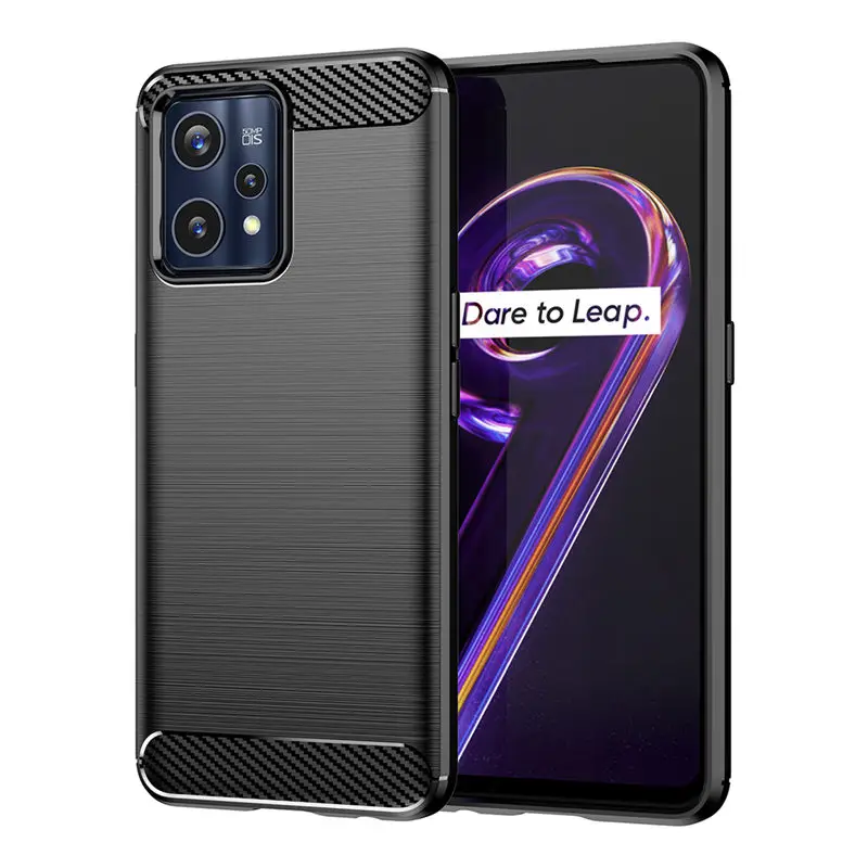 Case For Realme 9 Realme9 4G RMX3521 Carbon Fiber Skin Silicone TPU Soft Back Cover For Realme 9 Realme9 RMX3521 Cover Protector