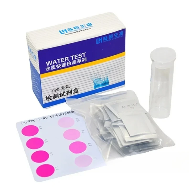 50Pcs DPD Ozone Kit Pure Tap Water Ozone Test Kit Rapid Test Paper 0.05-1ppm