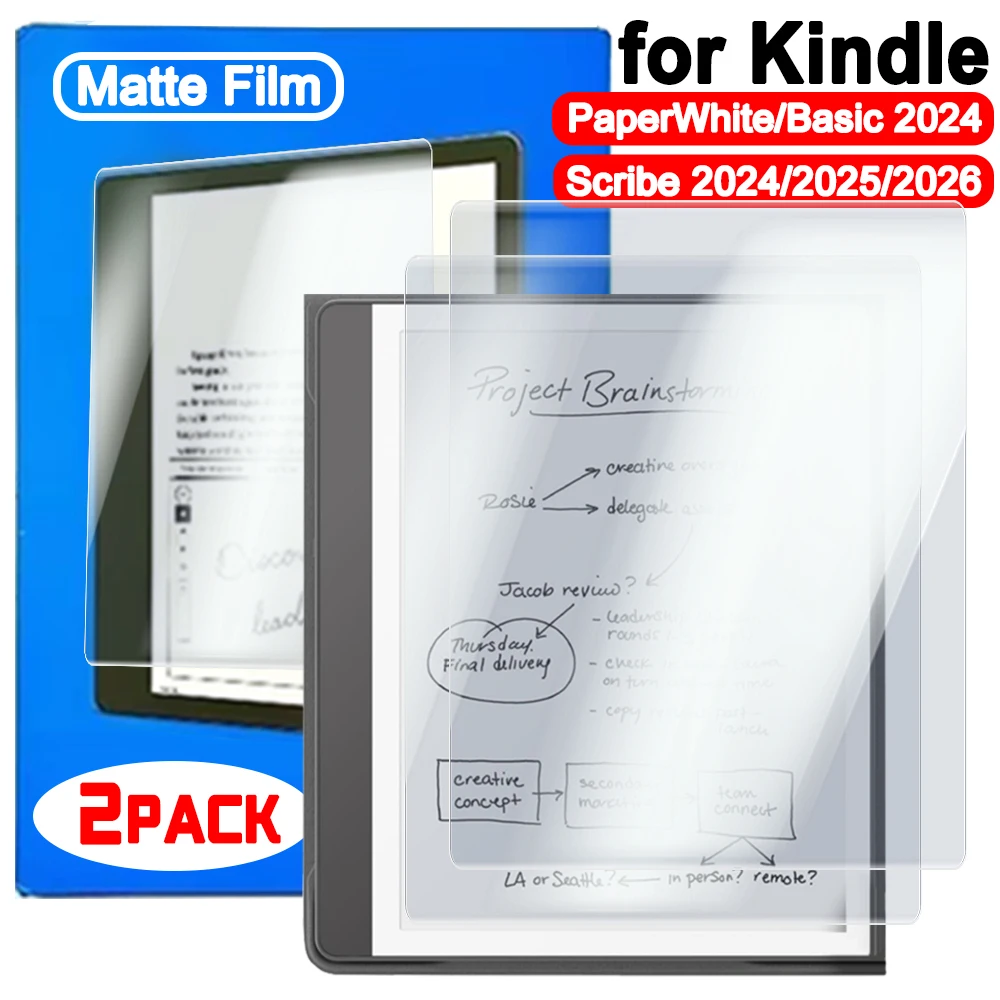 1/2 pacote protetores de tela fosco para kindle scribe 11 polegada 10.2 polegada filme hidrogel pet para 7 "kindle paperwhite 12th gen 2024 6 polegada
