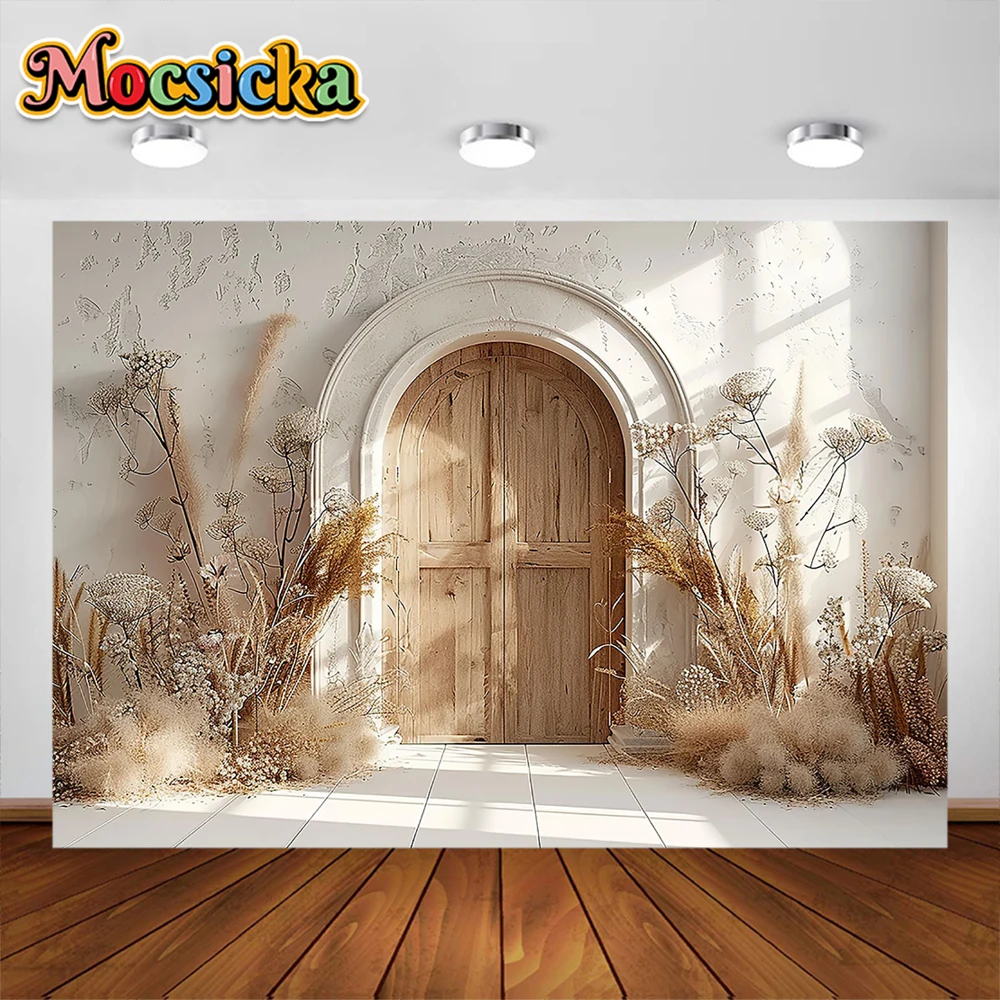 Mocsicka Background Boho Photography Pampa Floral Arch Adult Birthday Wedding Maternity Art Portrait Decor Backdrop Photo Studio