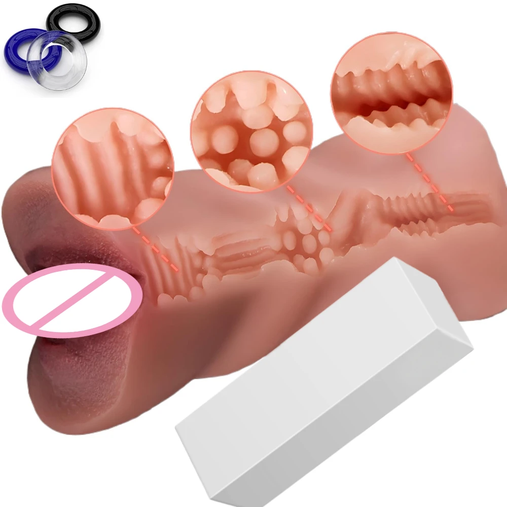 Sex Toys for Men 2-in-1 Artificial Vagina Pussy Anal Soft Silicone Male Masturbator Portable Masturbation Cup Pocket Pussy Porn