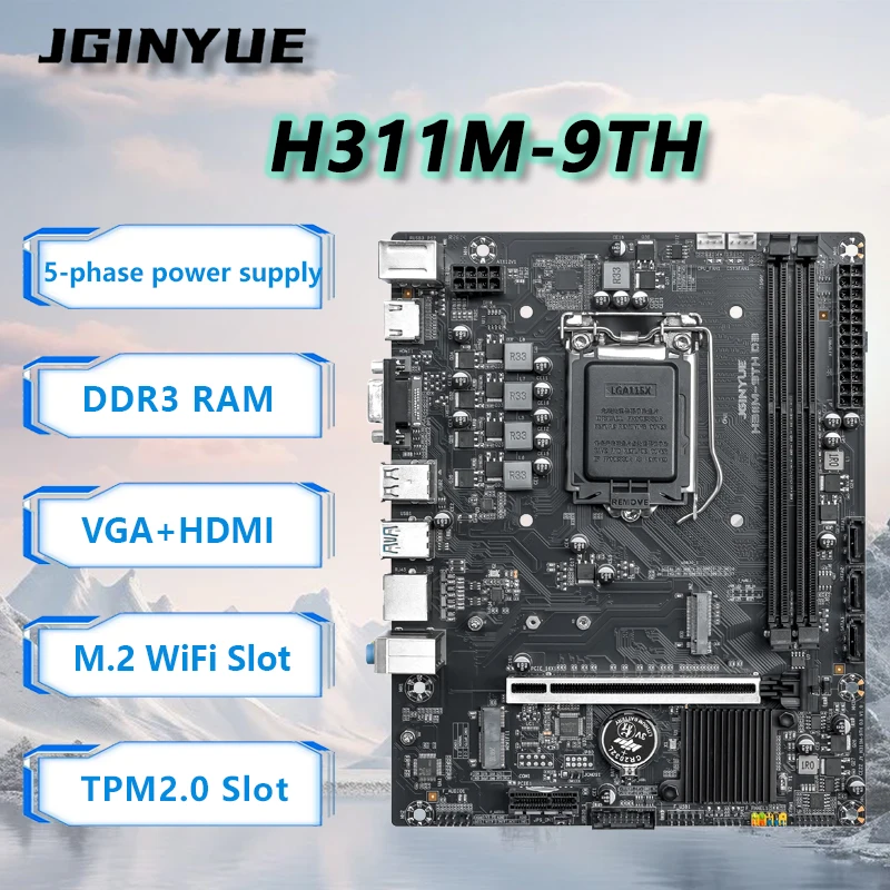 placa-base-jginyue-h110-compatible-con-intel-8-9th-m-atx-ddr3-16gb-ram-pc-de-escritorio-h311m-9th-economico-para-oficina-hogar-vigilancia