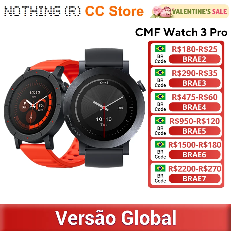 cmf relógio 3 pro versão global 1.43 "amoled banda dupla gps bluetooth chamada smartwatch 131 modos esportivos monitor de oxigên