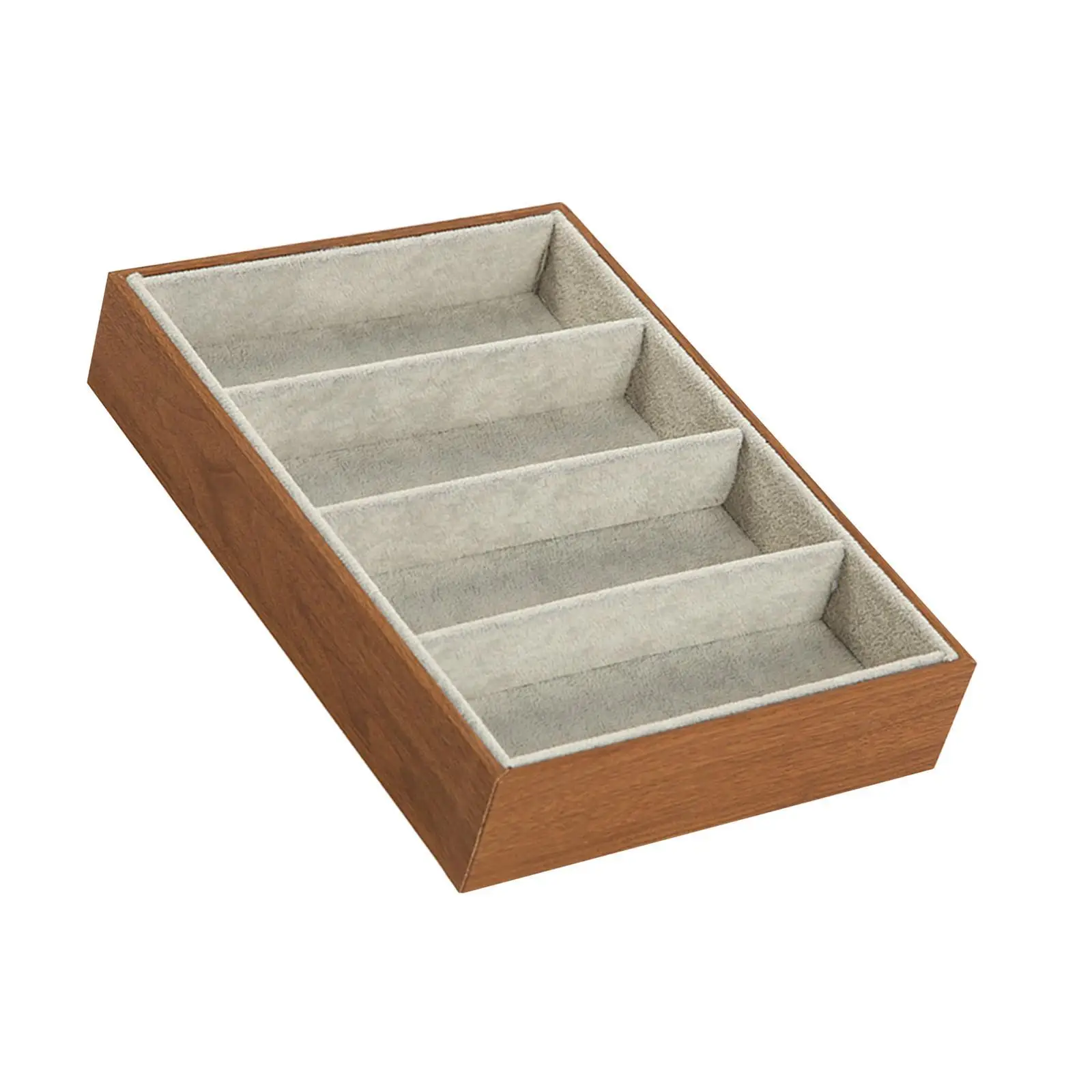 4-Compartment Multifunctional Glasses Storage Box Fashionable Display Case with Matching Wood Grain Strap Bracket