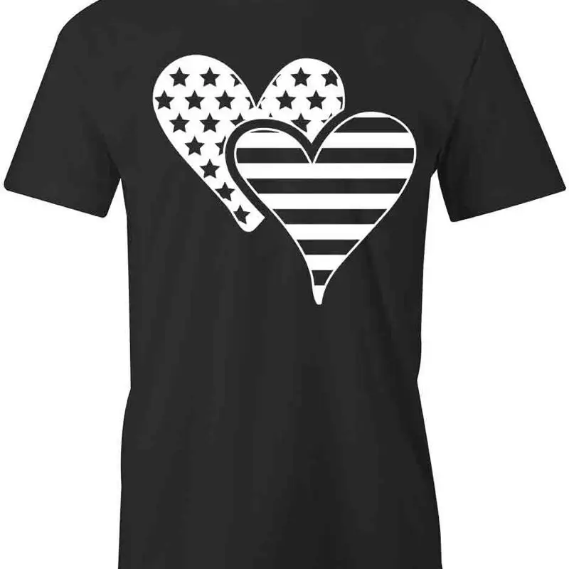 

Футболка AMERICAN FLAG HEART d Хлопковая одежда S1BSA322