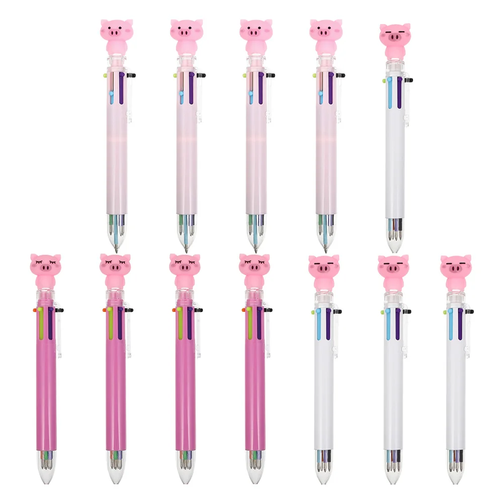 12 قطعة من أقلام حبر جاف الكرتونية، أقلام كتابة إبداعية ممتازة للطلاب، مستلزمات مكتبية مدرسية، ستة ألوان متعددة الوظائف #2