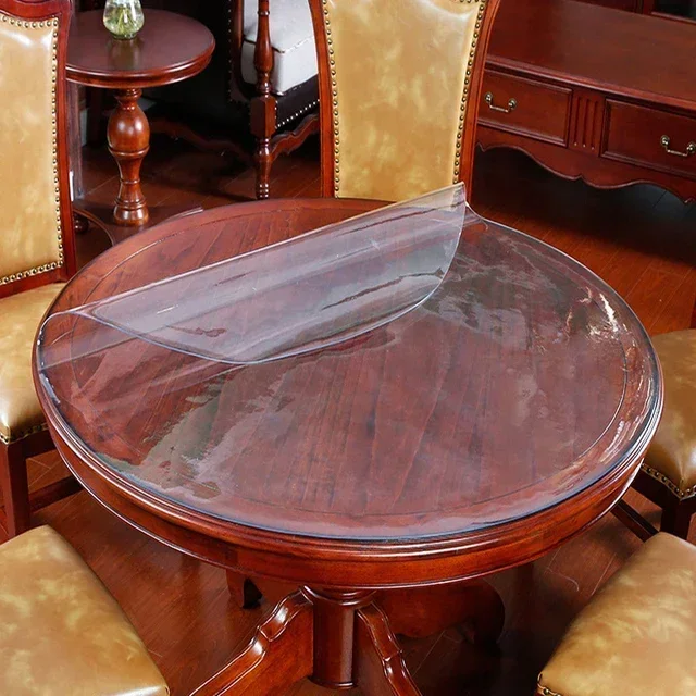 Transparant PVC rond tafeltapijt Waterdicht tafelkleed Keukenpatroon Tafelkleed Glas Zachte doek Eettafelmat