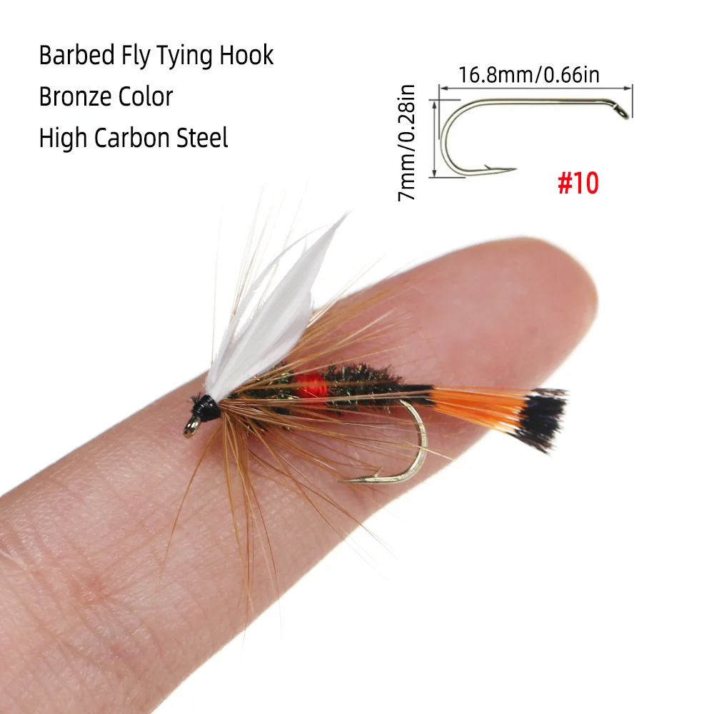 6pcs/10pcs #10 Royal Coachman Dry Fly Peacock Herl Feather Royal Wulff Barbed Fish Hook Mayfly Trout Panfish Perch Fishing Lures view 3
