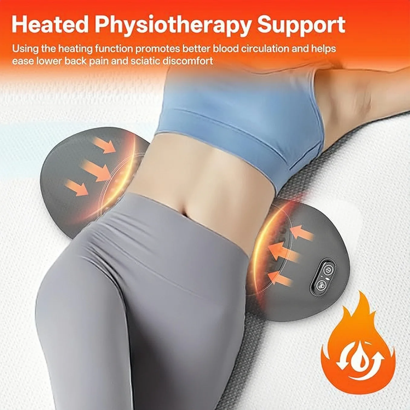 3-in-1 Relax Massage Pillow, Heat Vibration Stretching, Musical Ergonomic Back Support, Smart Control, Lower Back Pain Relief