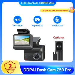 DDPAI Z50 Pro 4K Car Dash Cam Dual Channel DVR 3'' IPS Screen Built-in GPS WiFi ADAS Night Vision 24H Parking Monitor