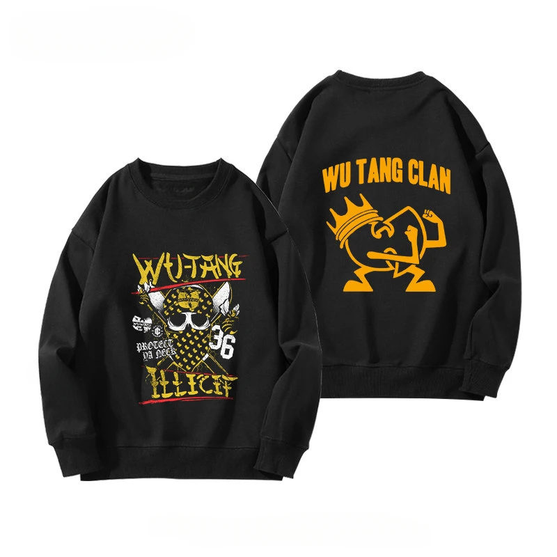 

2026 Wu-Tang Clan - Худи с круглым вырезом для мальчиков в стиле Wu-Tang Clan, ретро, винтаж, уличный стиль, стильная и универсальная верхняя одежда