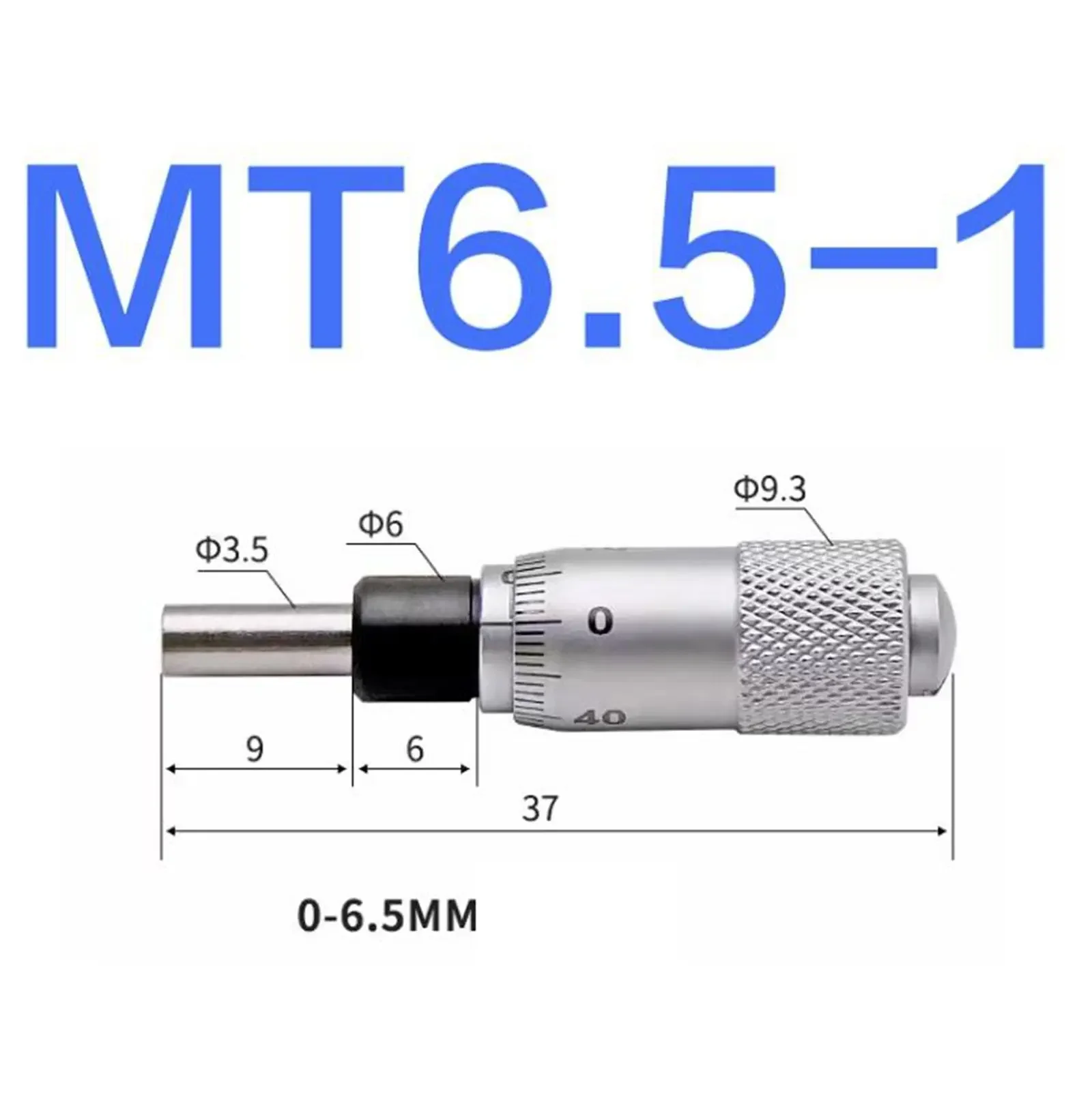 Micrometer Flat/Ball Head MT6.5 Travel 0-6.5mm Scale 0.01mm Gradient Spacing For Automation Sliding Linear CNC Photology