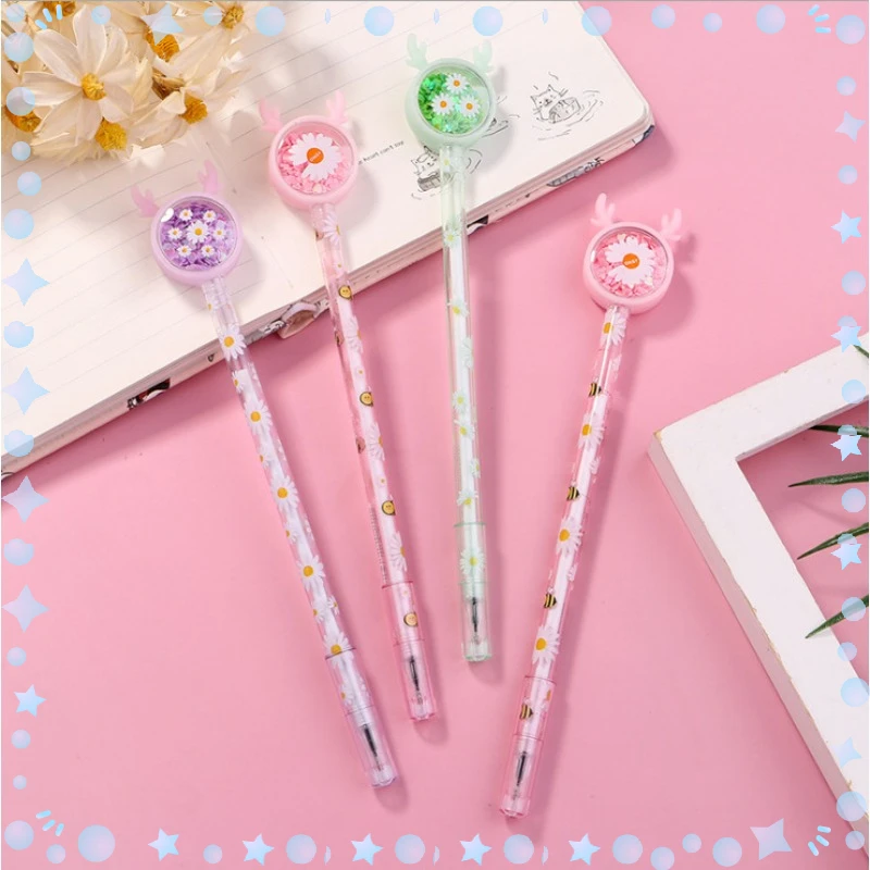 

Wholesale Creative Cartoon Sequins Gel Pens Set Signature Fountain Pen Stationary Kids School Supplies