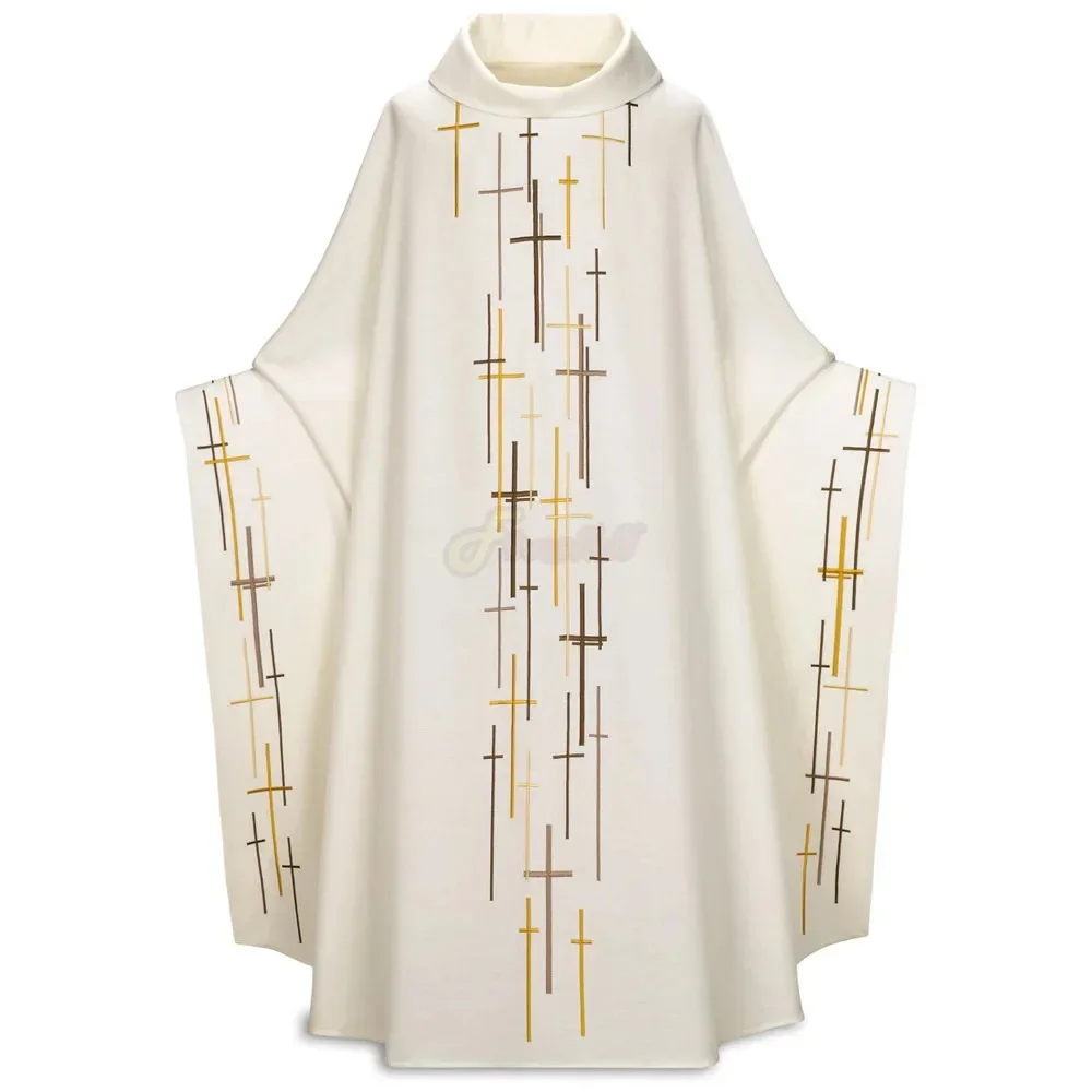 

Medieval High-collared Loose Printed Robe For Halloween Cosplay Role-playing Costume