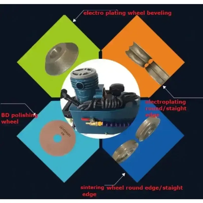 Small LED Mirror Polishing Bevel Machine Vertical Edge Polisher Edger Machinery Flame Glass Polishing Beveler Core Motor