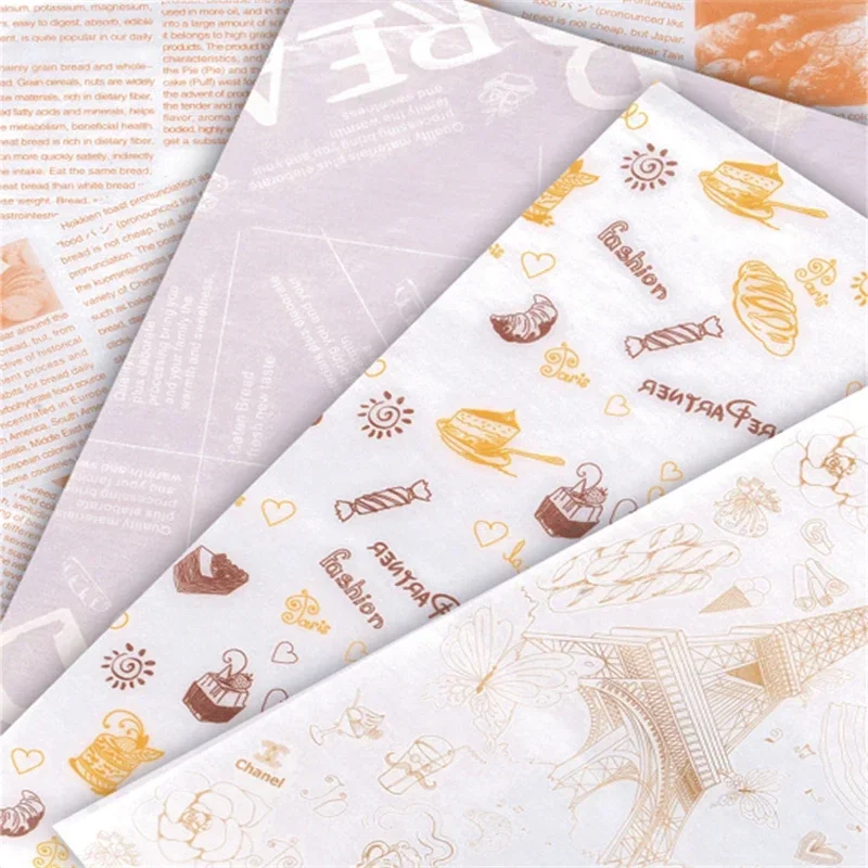 50 Sheets Food Wrapping Papers Grease Resistant Deli Paper Sandwich Hamburger Wrap Prevents Food Stains for Bread Sandwich