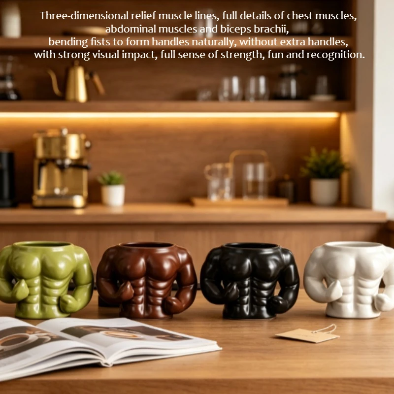 Creative macho muscle cup mug funny creative gift pen holder