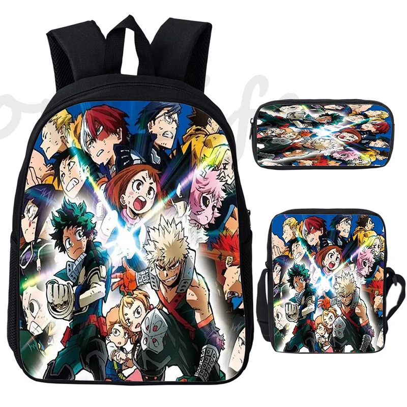 My Hero Academia Backpack For Boys Girls School Bags 3 Pcs Set Book Bags Anime Rucksack Boku No Hero Academia School Backpacks